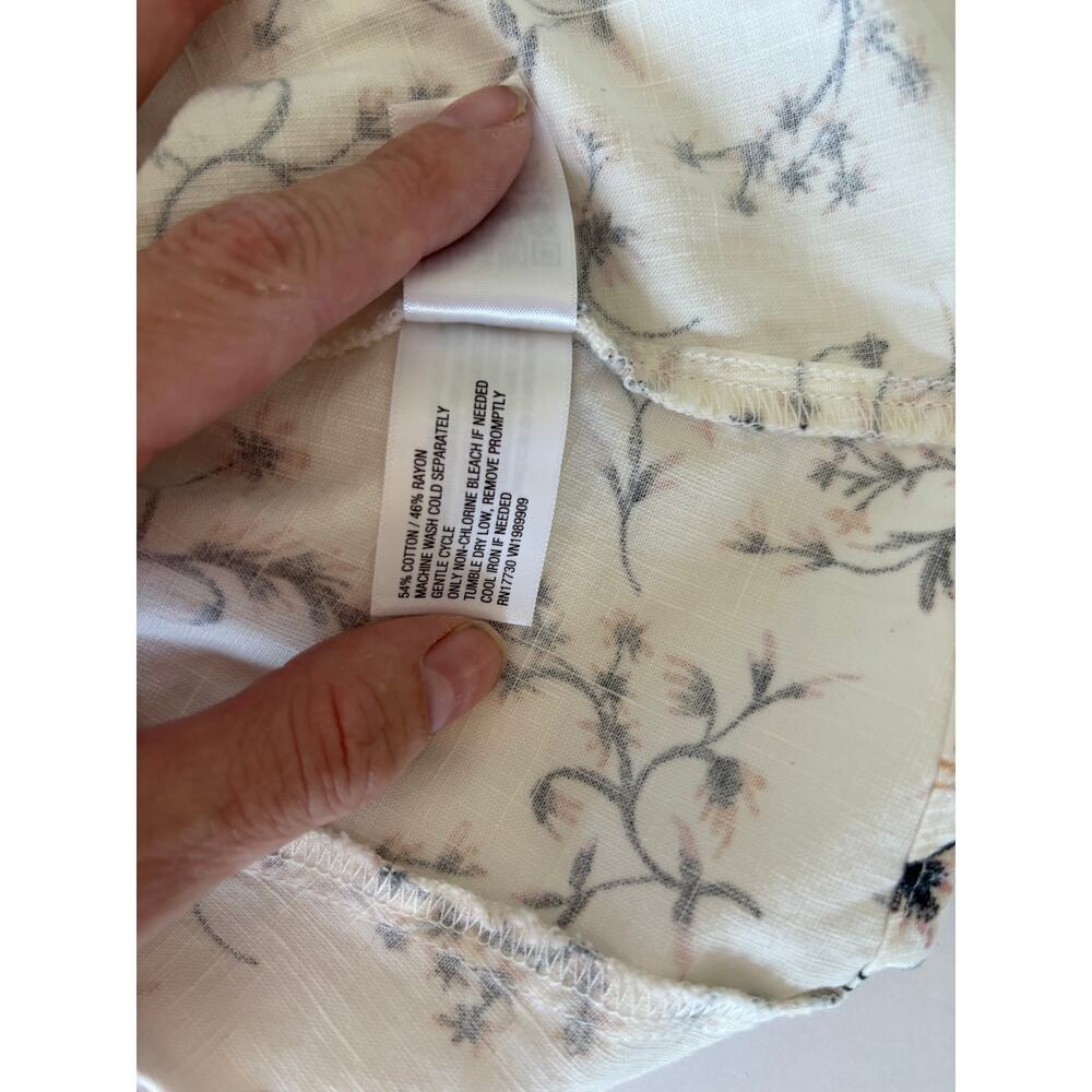 NWT Floral Cottagecore White Dress Size L Ballon Sleeve Prairie Peasant Y2K 90s - Picture 6 of 7